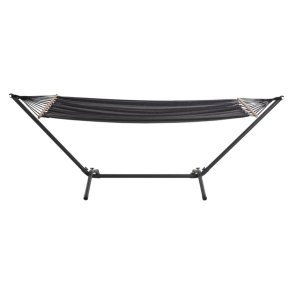 Svart och gr Hngmatta med stativ i stl