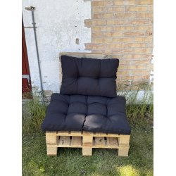 Sort talmar ryg- og sdehynder til paller - St af ryghynde og sdehynde - halvpalle 60x80 cm 