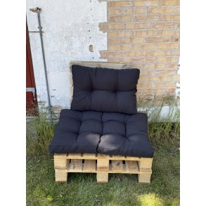 Sort talmar ryg- og sdehynder til paller - St af ryghynde og sdehynde - halvpalle 60x80 cm 