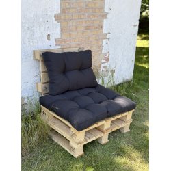 Sort talmar ryg- og sdehynder til paller - St af ryghynde og sdehynde - halvpalle 60x80 cm 