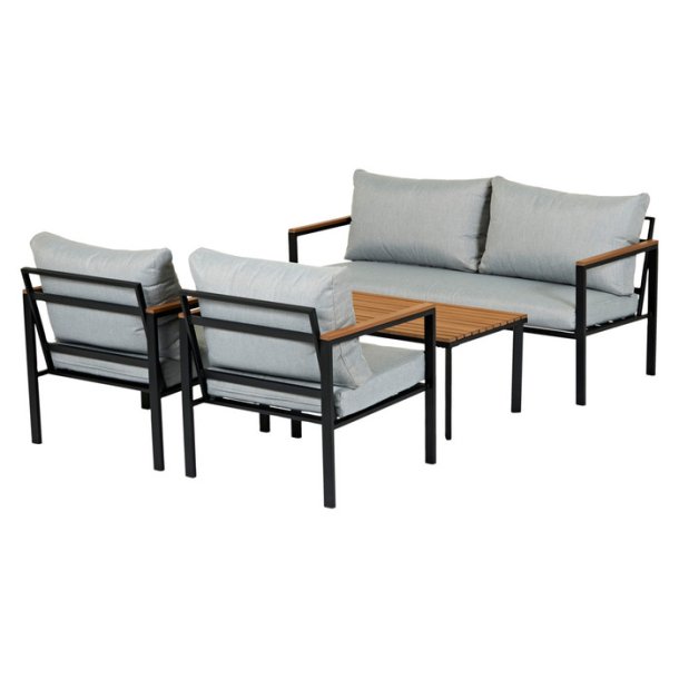 Komplet loungest - St  2 stole, 1 bord &amp; 1 sofa - Perfekt til altaner, terrasser eller have!