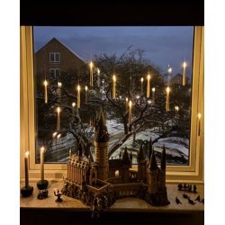 10 stk. Magiske sv�vende Harry Potter LED-lys m/tryllestav fjernbetjening 