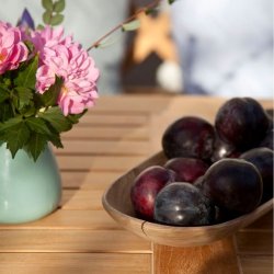 Teak bord med positionsstoletil 4 personer