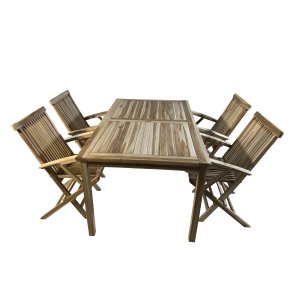 Klassisk havembelst i silver teak til 4 personer. Model: Mondena/Java