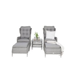 Vedligeholdelsesfrit lounge st med 2 justerbar stole inkl.  All weather Hynder - Vlg farve