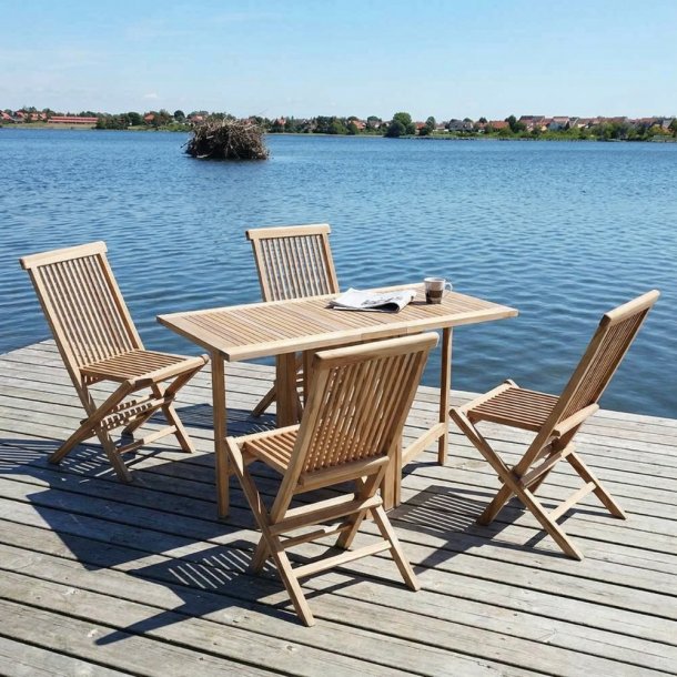 Altans�t med klapper teak s�t + 4 stole