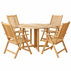 Julia-Isa havem�bels�t til 4 personer i teaktr� - s�ttet kan klappes sammen, for bedre opbevaring