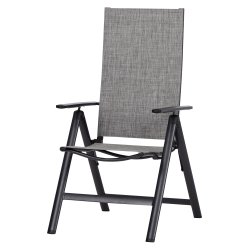 100% vedligeholdelsesfri havestol med 7-Positioner i ryg, Dobbelt alu rrstel og tykt teksline gr