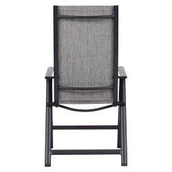 100% vedligeholdelsesfri havestol med 7-Positioner i ryg, Dobbelt alu rrstel og tykt teksline gr