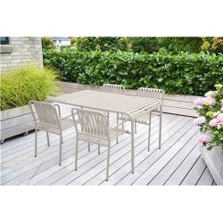 Haya/Stella aluminium havem�bels�t til 4 personer. Farve: Farve Sort eller Lysegr�