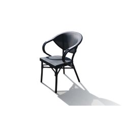 Underh�llsfritt caf�set med runt bord � 70 cm och tv� stolar - Svart