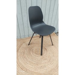 Hilda spisestuestol med drejefod I massivt UV-beskyttet plast -  sort 