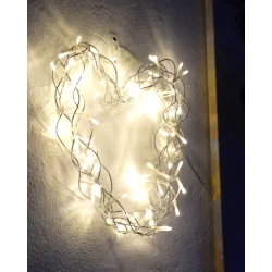 Langtidsholdbar Slv Metal Hjerte LED Lyskde. vlg mellem 2 str.