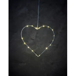 LED hjerte med sugekop 25cm til indendrs brug