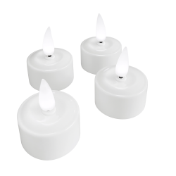 S�t � 4 LED fyrfadslys - Genopladelig - Op til 100 timer pr. opladning - V�lg variant!