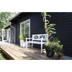 Kronborg Havebnk - 3 pers. 150 cm. Fremstillet i hjglans hvid mahogni tr.