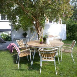 Ella Havebord Teak - : 130 cm. Vlg farve p stel: Vlg farve p stel