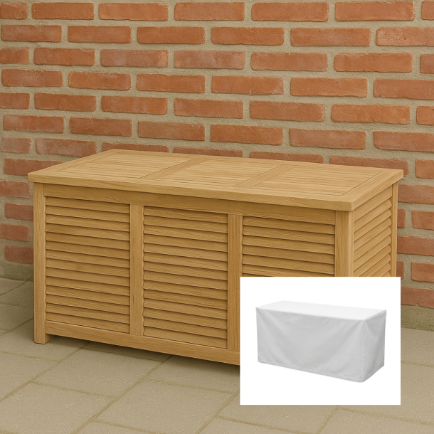 Hyndeboks i kvalitets Gold Teak med gummifuge + Hyndeovertrk! Pakketilbud!