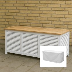 Hyndeboks i teak- og mahognitr + 100% vandtt overtrk til hyndeboks - KVALITETSPAKKE!!!