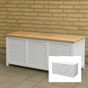 Hyndeboks i teak- og mahognitr + 100% vandtt overtrk til hyndeboks - KVALITETSPAKKE!!!