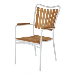 Cafest i silver teak og aluminium :66cm - vlg stolens farve Model: Mondena/eva 