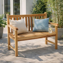 Tr�dg�rdsb�nk f�r 2 personer 120 cm. i silverteak Modell: Java