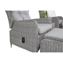 Vedligeholdelsesfrit lounge st med 2 justerbar stole inkl.  All weather Hynder - Vlg farve