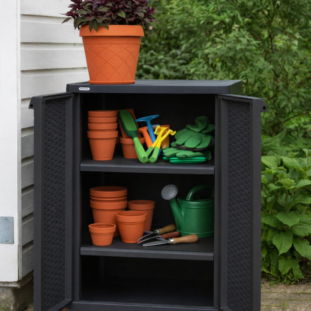 KETER vandt�t haveskab p� h:98x:b65 cm. PERFEKT OPBEVARING I HAVEN MED DETTE HAVESKAB!!!