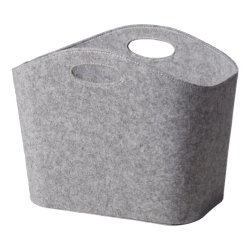 Korg med handtag - ljusgr filt