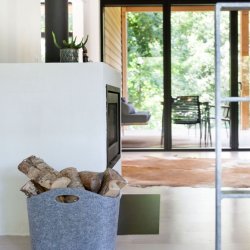 Korg med handtag - ljusgr filt