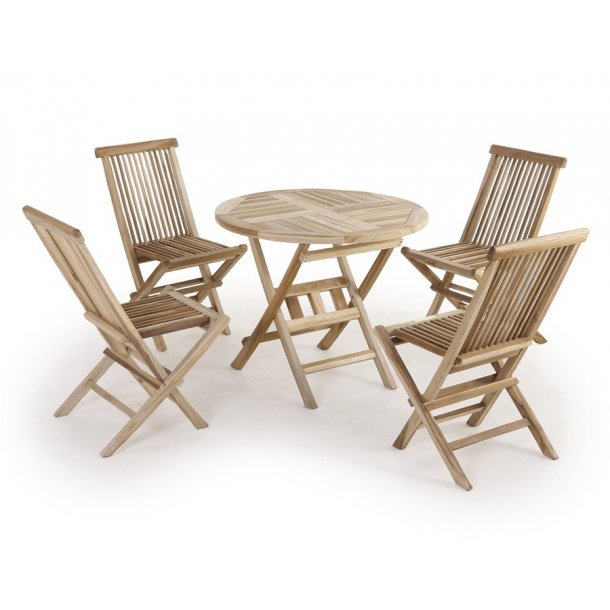 Palma Teak Havembelst bord med 4 stole.