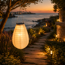 OUTFIT Solcellelanterne 20 � 29 cm � H�ngende LED Lanterne til Have &amp; Terrasse