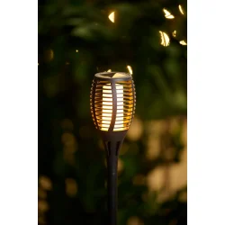 Solar Fakkel �10 � H58 cm � Stemningsfuld Havebelysning med Flammeeffekt
