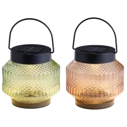 Solar lanterne �15 cm � LED lanterne med solcelle til terrasse og have