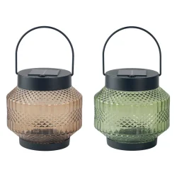 Solar lanterne �15 cm � LED lanterne med solcelle til terrasse og have