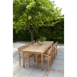 Leah Havem�bels�t med 6 Massive Teakstole &amp; Teakbord 210 cm