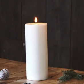 LYS AFTENEN OP!! Hvidt LED bloklys D10X25 cm hj