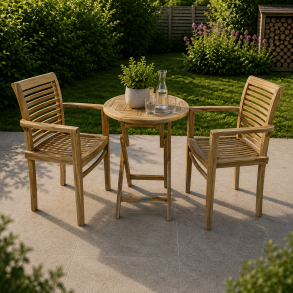 Cafes�t med stabelstole (2pers) �:66 cm Model: Lombok/mondena 