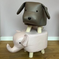 PERFEKT TIL BRNEVRELSET!! Elefantformet skammel med trben L50XB25XH30 cm