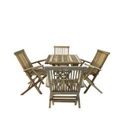 Cafest med kvadratisk cafebord og foldestole til 4 personer - model: mondena