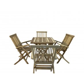 Cafset med fyrkantigt cafbord och fllbara stolar fr 4 personer - modell: mondena