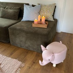 Naturfarvet bakke i teaktr, st af 3 - Model: Ros