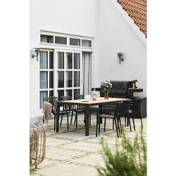 Horizon Havebords�t m. 6 Stole sort - Elegant og Vedligeholdelsesfrit Havem�bels�t