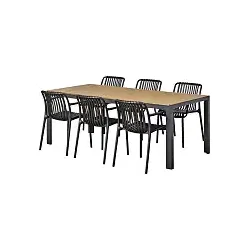 Horizon Havebords�t m. 6 Stole sort - Elegant og Vedligeholdelsesfrit Havem�bels�t