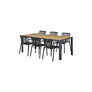 Horizon Havebordst m. 6 Stole sort - Elegant og Vedligeholdelsesfrit Havembelst