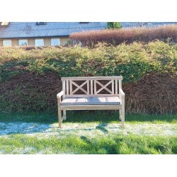 Teakbnk fr till 2 personer. Modell: Lnstrup Bnk 120 cm.