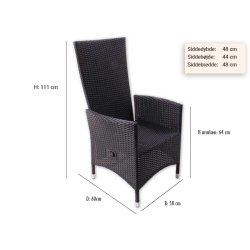 Madrid Familiest - 1 bord med dobbelt udtrk + 6 pumpestole med indstillelig ryg