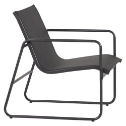 Elegant lounge st i sort. Lavet i metal og tekstilene.