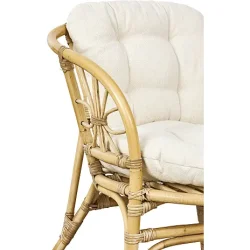 Loungest i bambus rattan med bord, sofa og 2 stole. inkl naturfarvet hynder