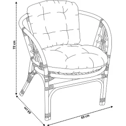 Loungest i bambus rattan med bord, sofa og 2 stole. inkl naturfarvet hynder